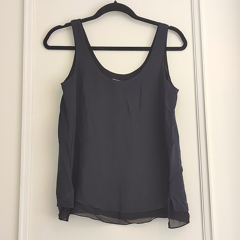 Vince, S, navy and black, double-layer workwear tank top